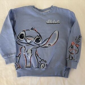 Disney Light Blue Stitch Graphic Kids Sweatshirt